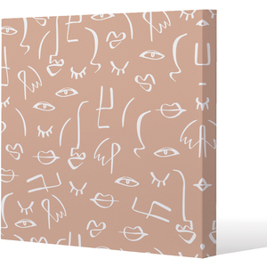 line drawing abstract faces Canvas Print