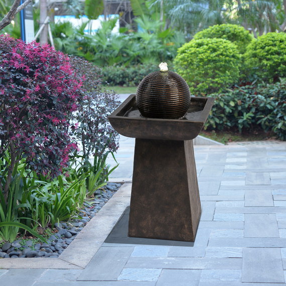 Modern Outdoor Sphere Water Fountain Feature