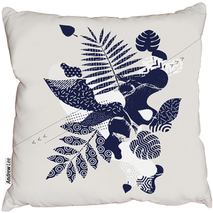 Floral Geometric Elements Outdoor Cushion