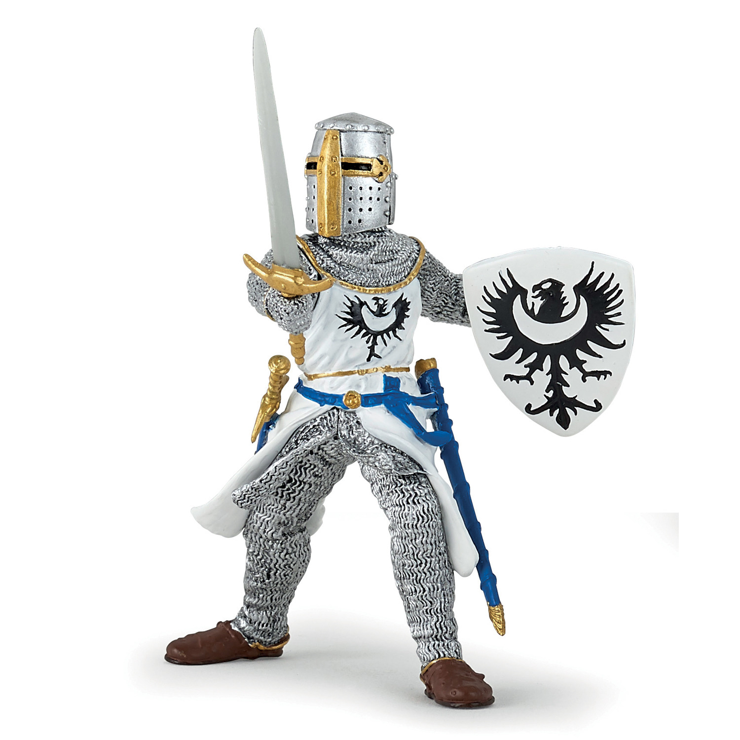 Image of PAPO Fantasy World White Knight with Sword Toy Figure - White