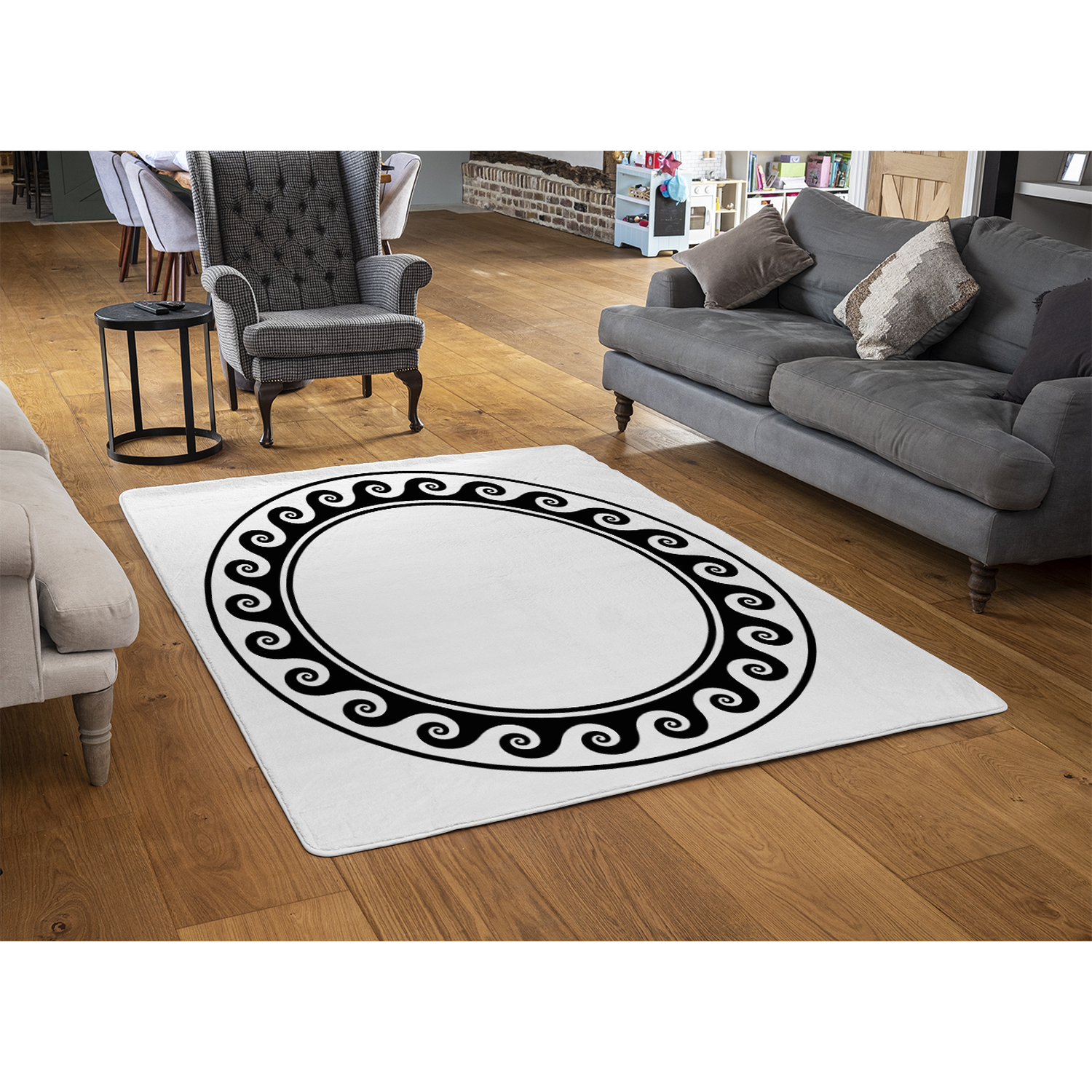Decorative Egyptian Rug - Black / 150cm thumbnail