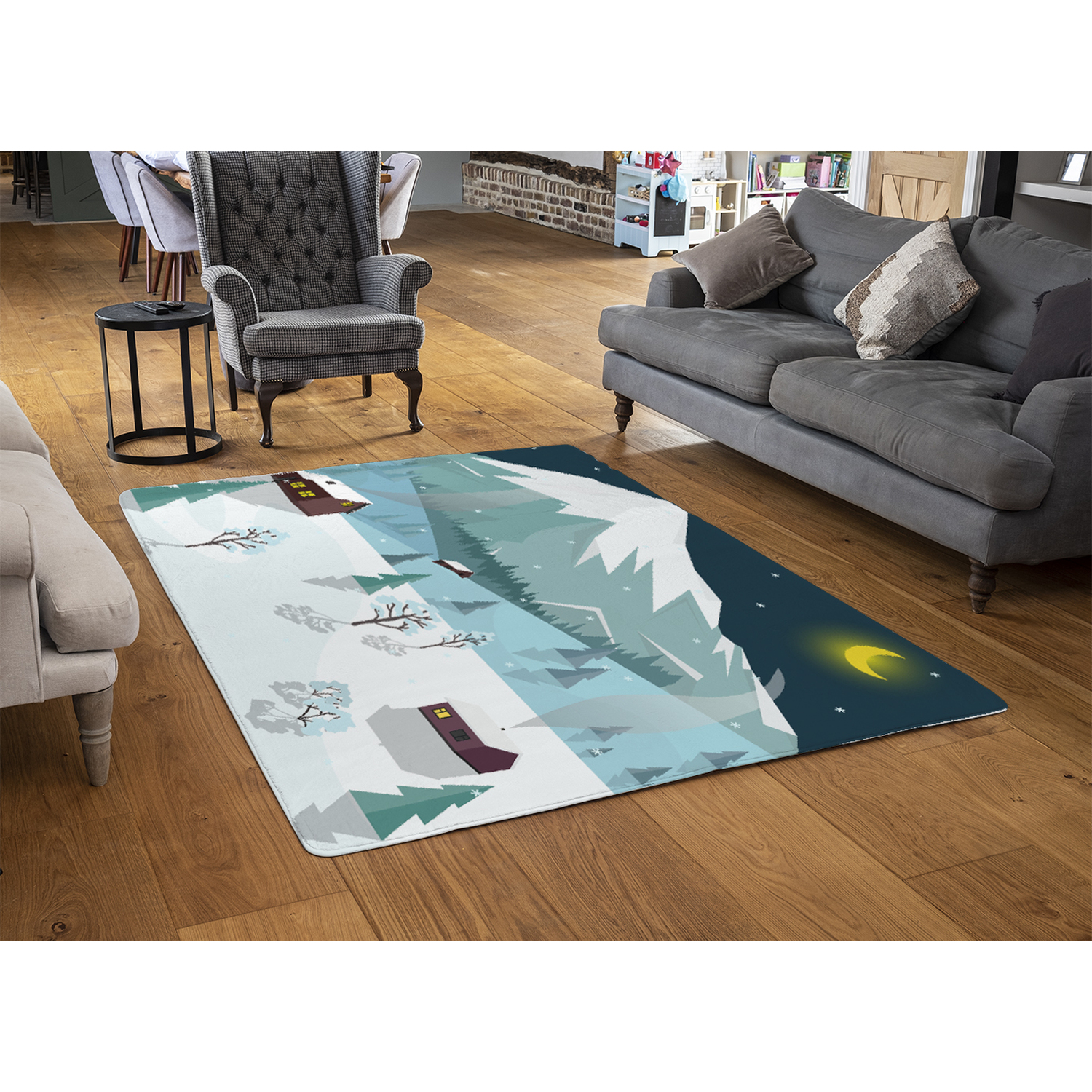 Cold Weather Rugs Winter Landscape Style Rug