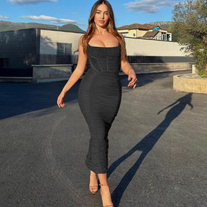 Smart Skinny Pleated Dress