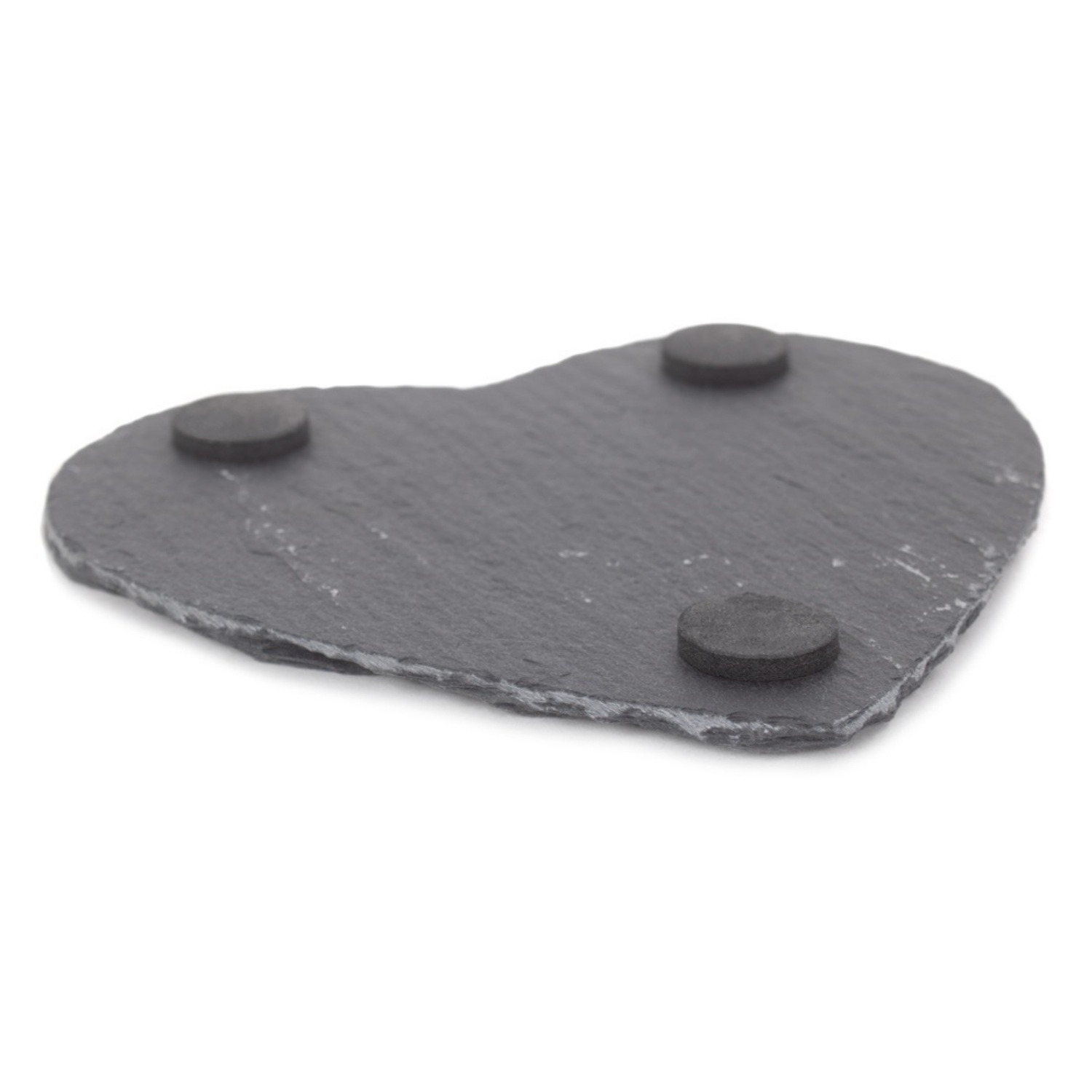 Drinks Heart-Shaped Slate Coaster Set - Grey