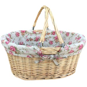 Swing Handle Shopping Basket with Rose Lining