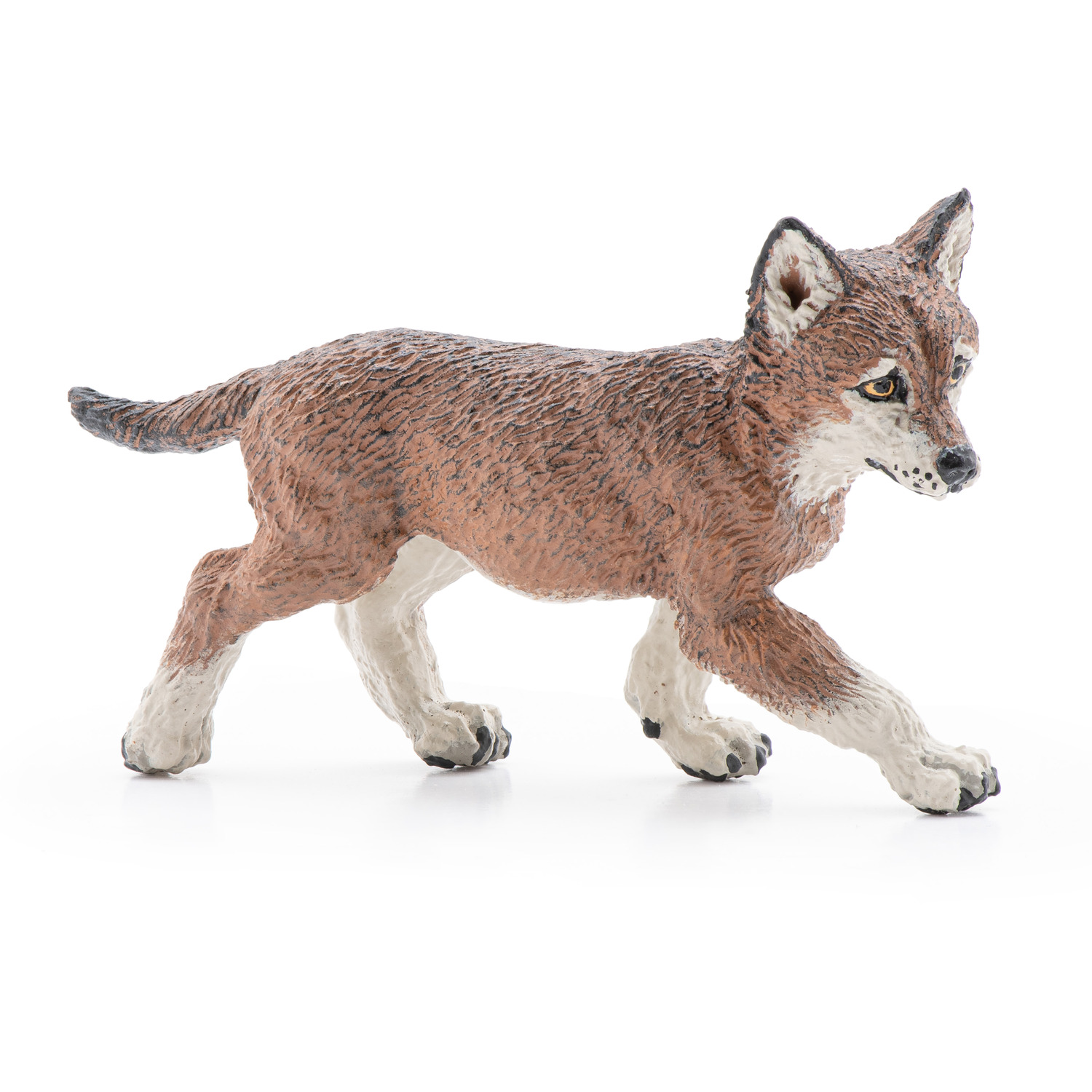 PAPO Wild Animal Kingdom Brown Wolf Cub Toy Figure - Brown
