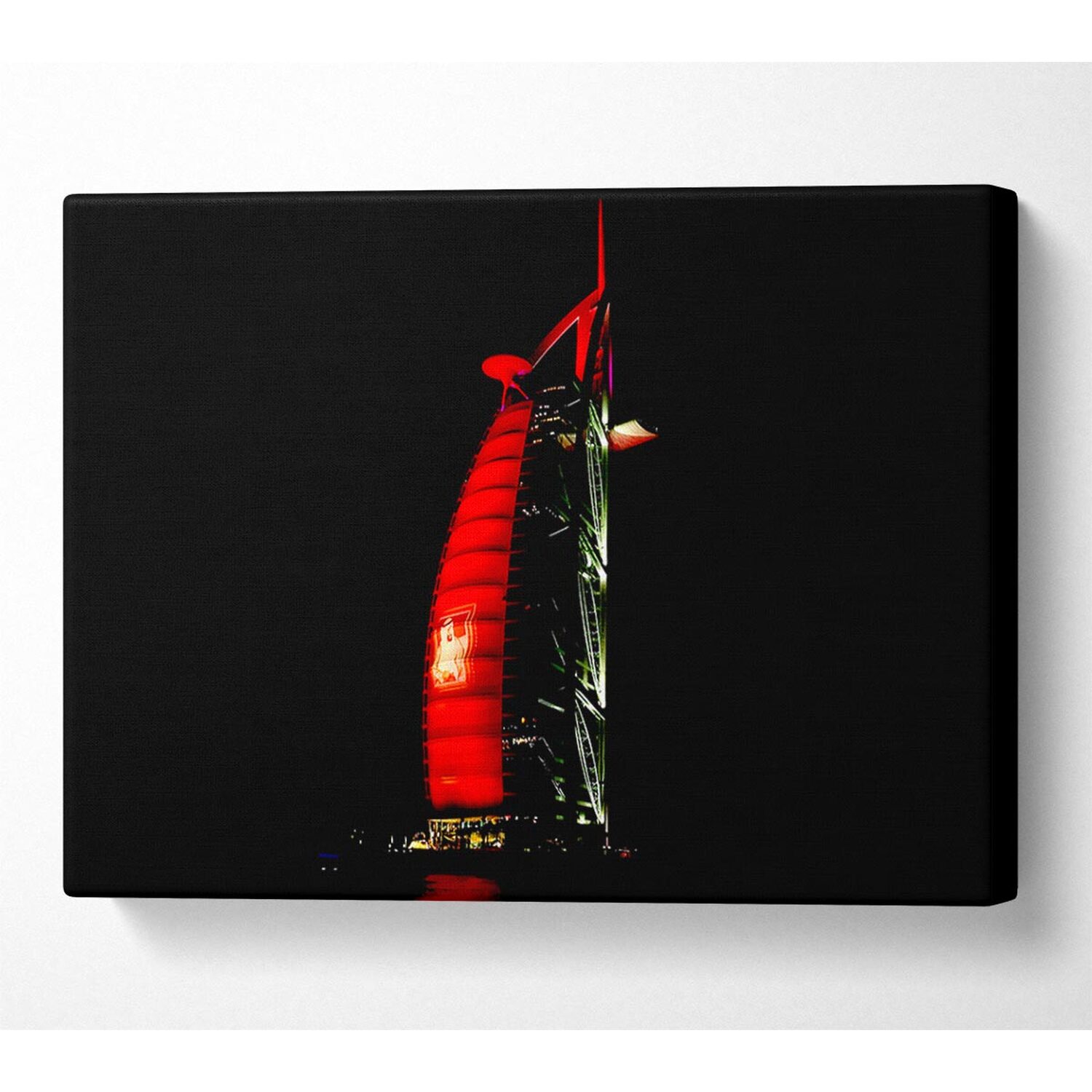 Wallart-Direct - Dubai Building Red Canvas Print Wall Art - Yellow / 101.6cm thumbnail