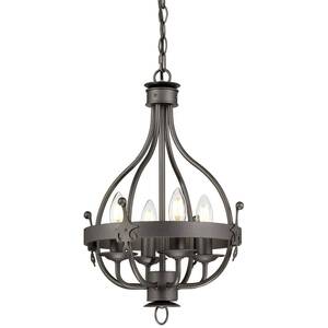 Windsor Chandelier 4 Light Graphite Finish, E14