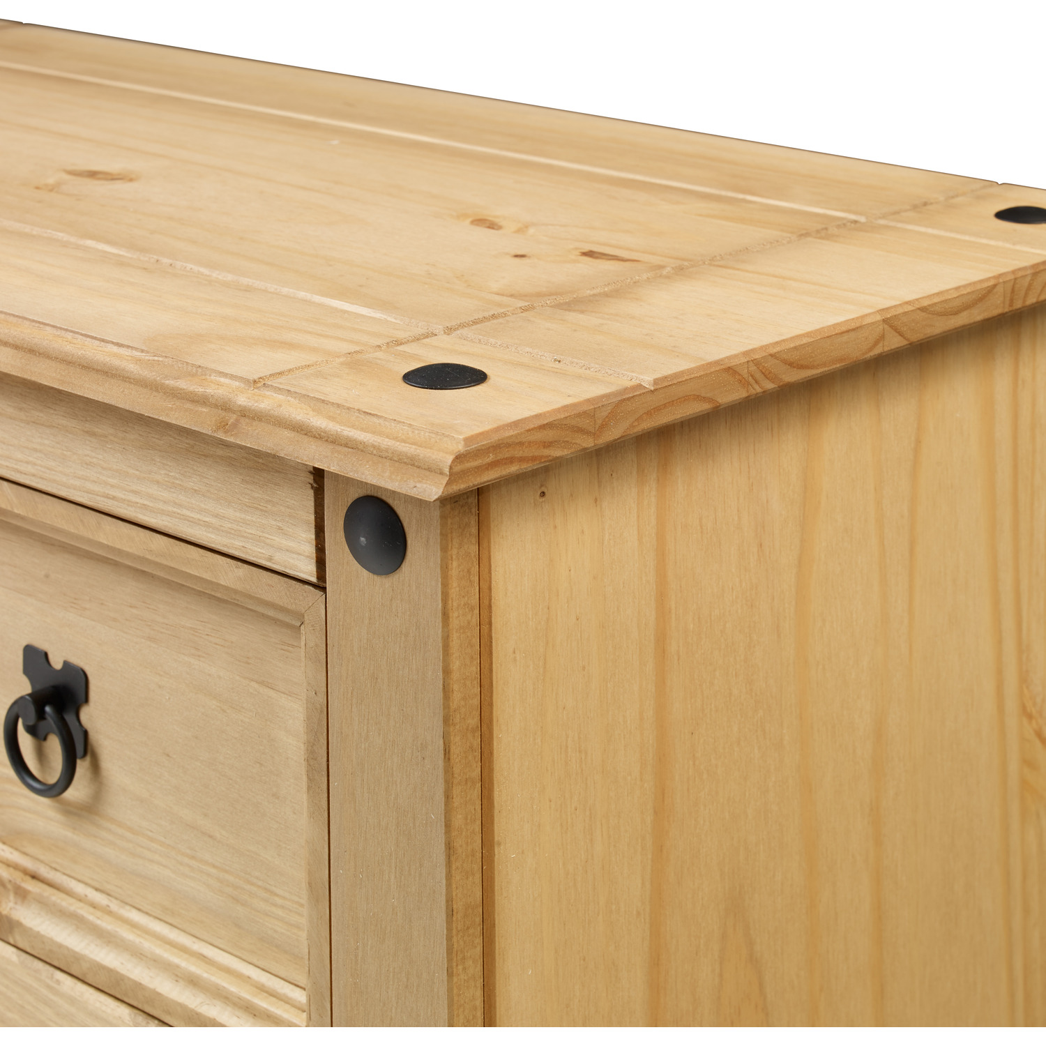 Corona Compact 4 Drawer Chest Of Drawers Solid Wood Pine Wooden Bedroom - Antique Wax