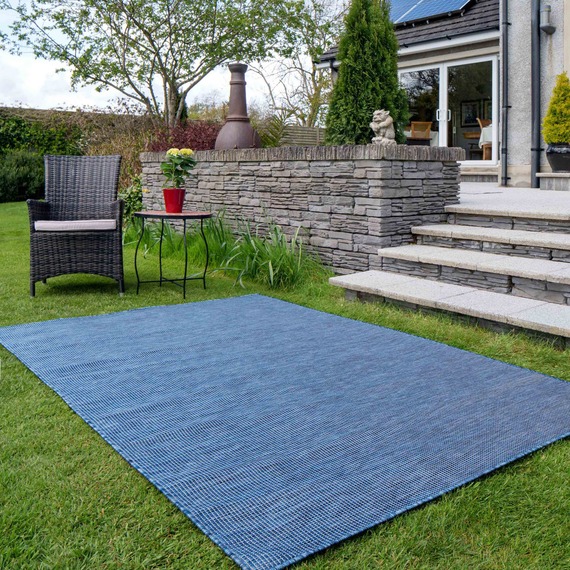 Navy Blue Soft Plastic Value Indoor Outdoor Area Rug