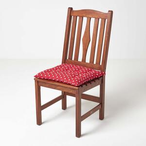 Polka Dot Cotton Seat Pad with Button Straps