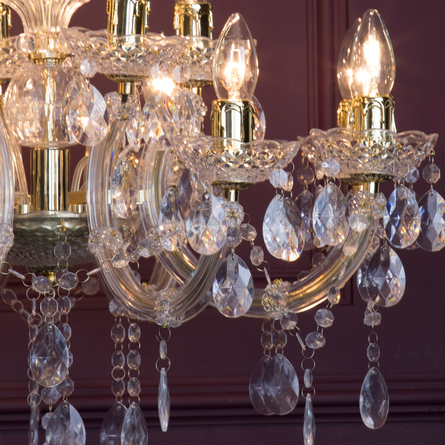 Marie Therese 12 Light Chandelier - Brass