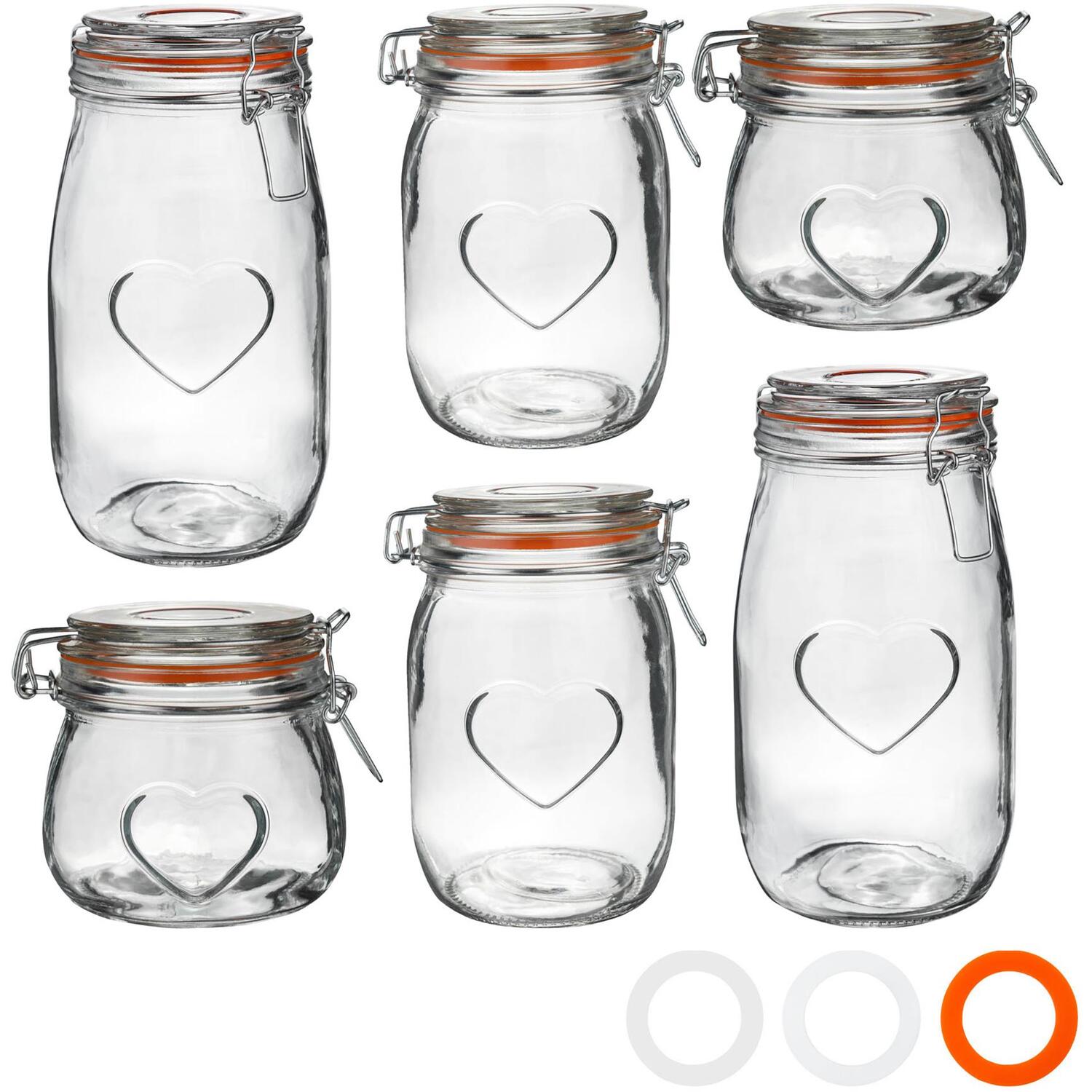 Image of Nicola Spring Heart Glass Storage Jars&hellip;