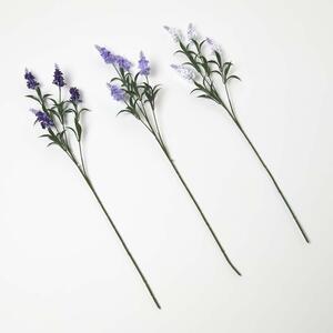 Homescapes Artificial Lavander Spray Single Stem Set of 3, 68cm