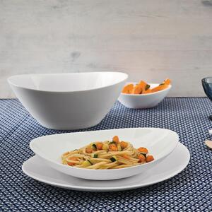 Prometeo Oval Glass Salad Bowls 25cm White Pack of 6