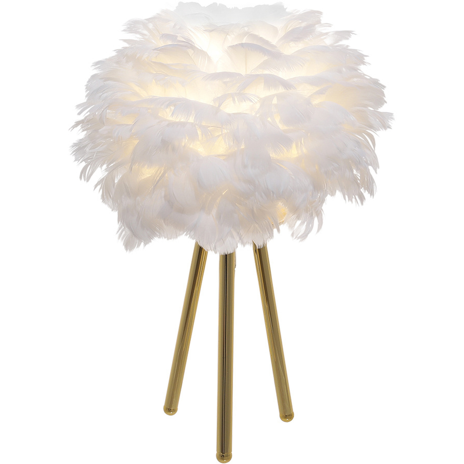 Tripod Feather Table Lamp - Gold