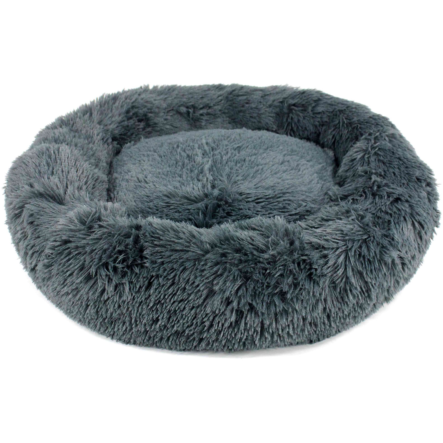 Fluffy Dog Bed in Dark Grey