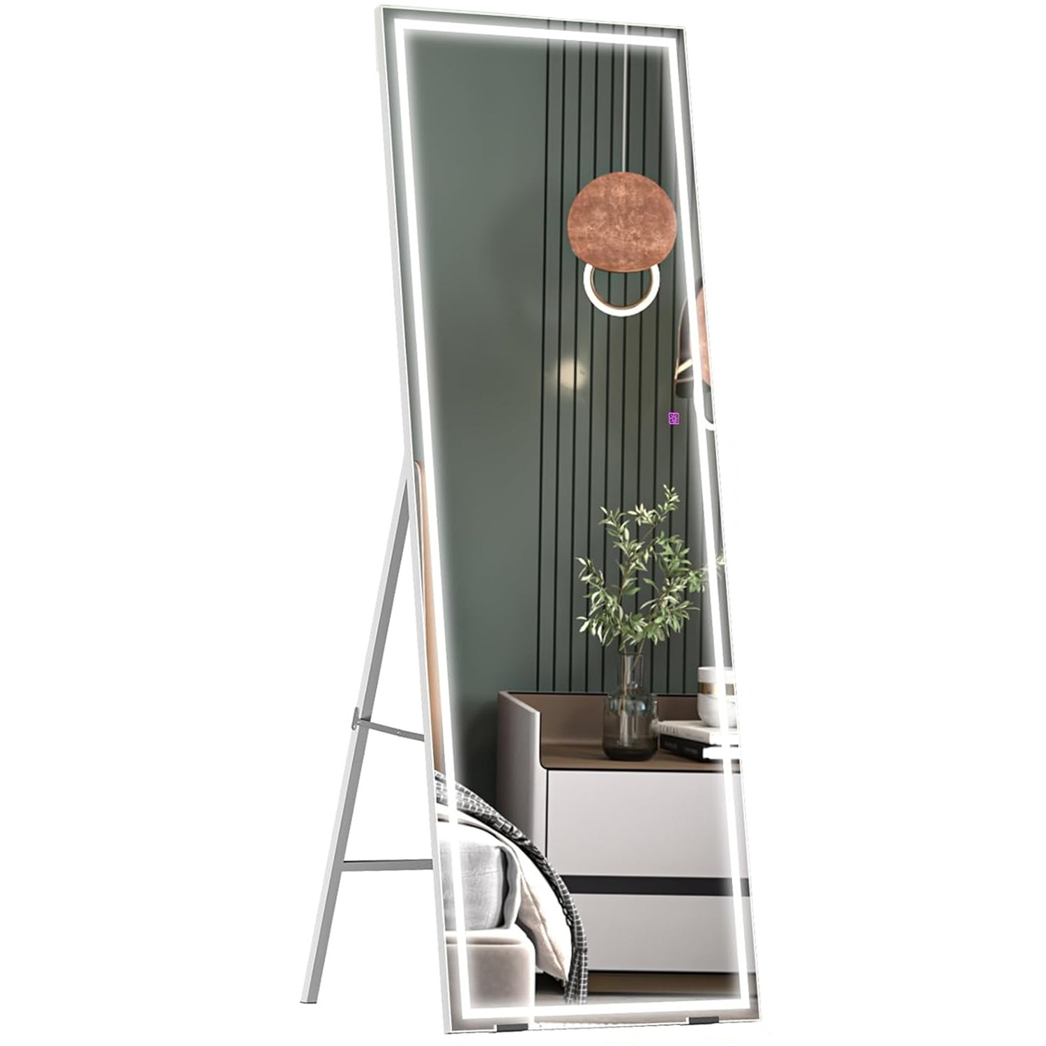 STACCATOAS - Standing Floor Mirror Full Length Mirrors - White thumbnail
