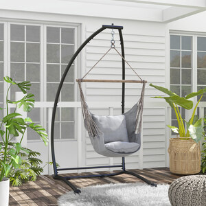 Outsunny Metal Frame C Shape Hammock Chair Stand