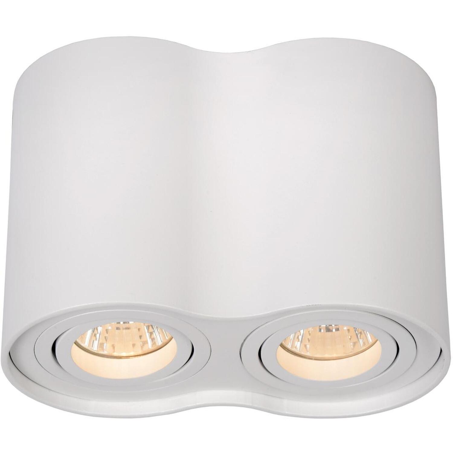 Tube Modern 2 Light Surface Mounted Ceiling Spotlight White - White