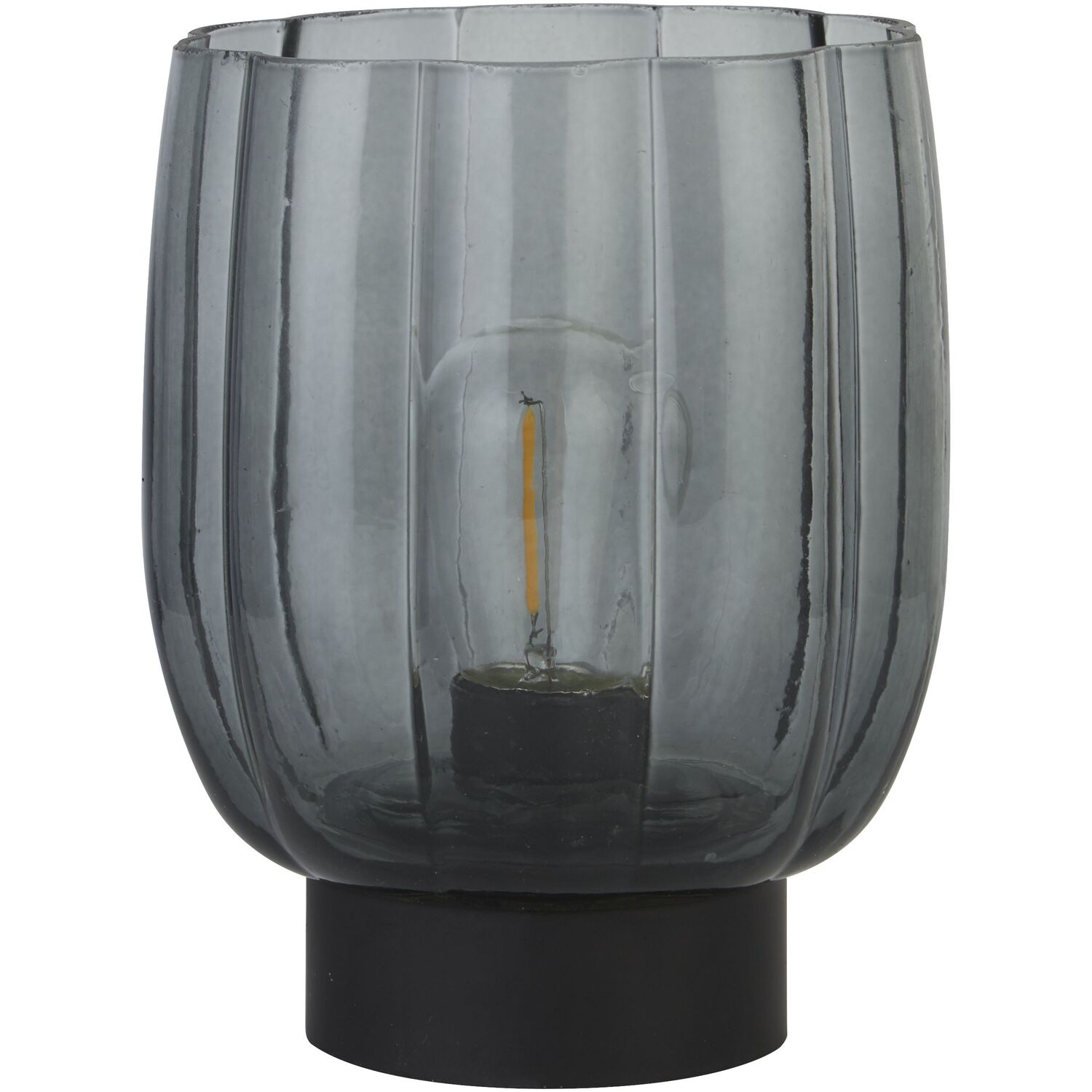 Smoke Glass Battery Lamp - Black