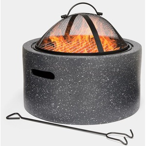 VonHaus Fire Pit 2 in 1 Firepit with BBQ Cooking