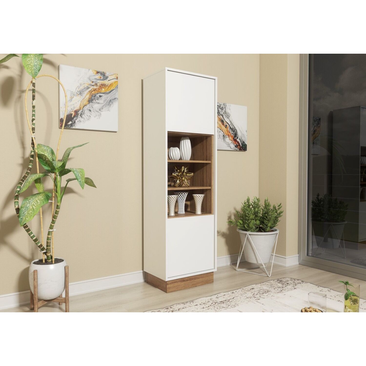 Finesse Display Cabinet 175cm - Loft - White Oak