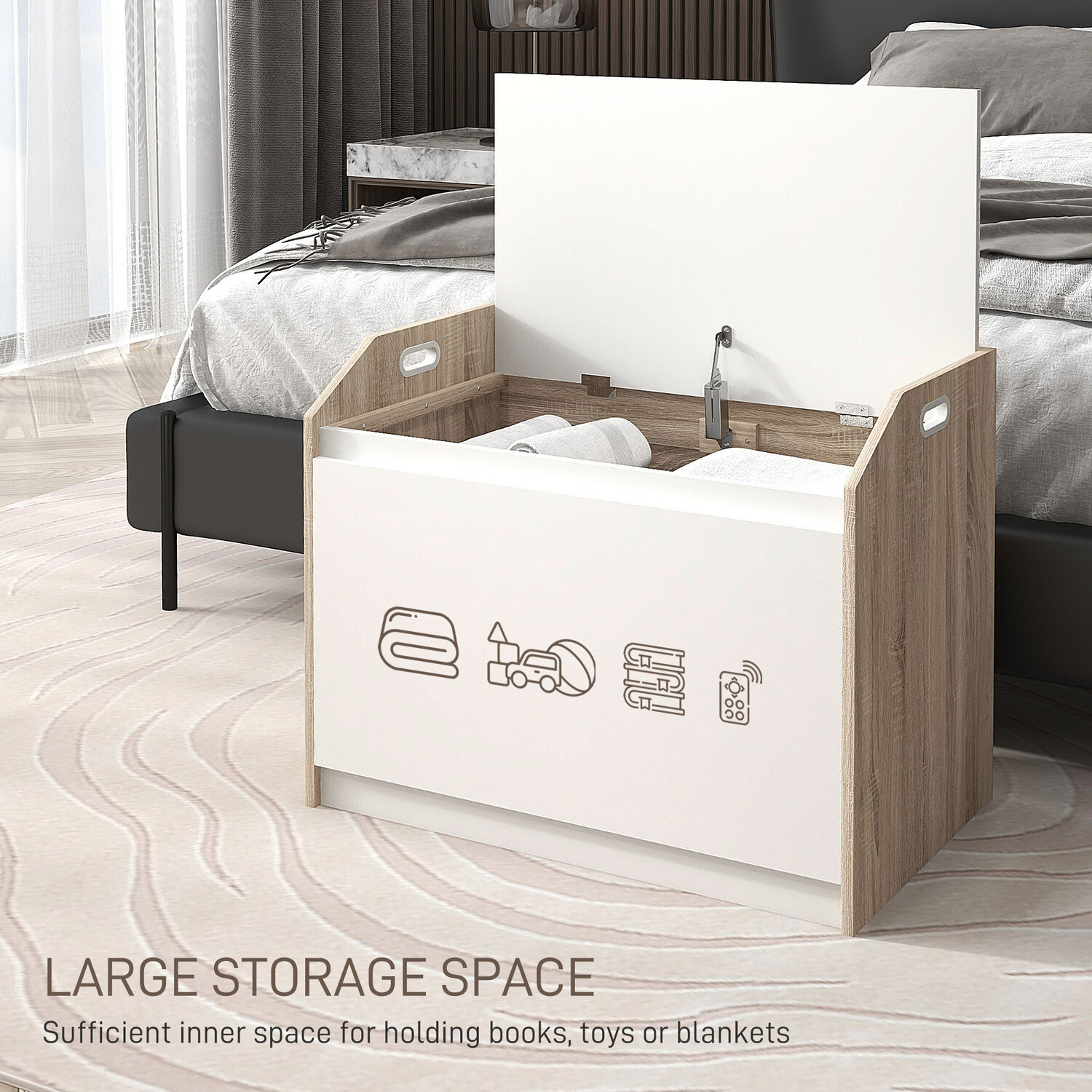 HOMCOM Ottoman Storage Box with Lift Top