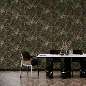 Portoro Marble Stone Metallic Textured Vinyl Wallpaper
