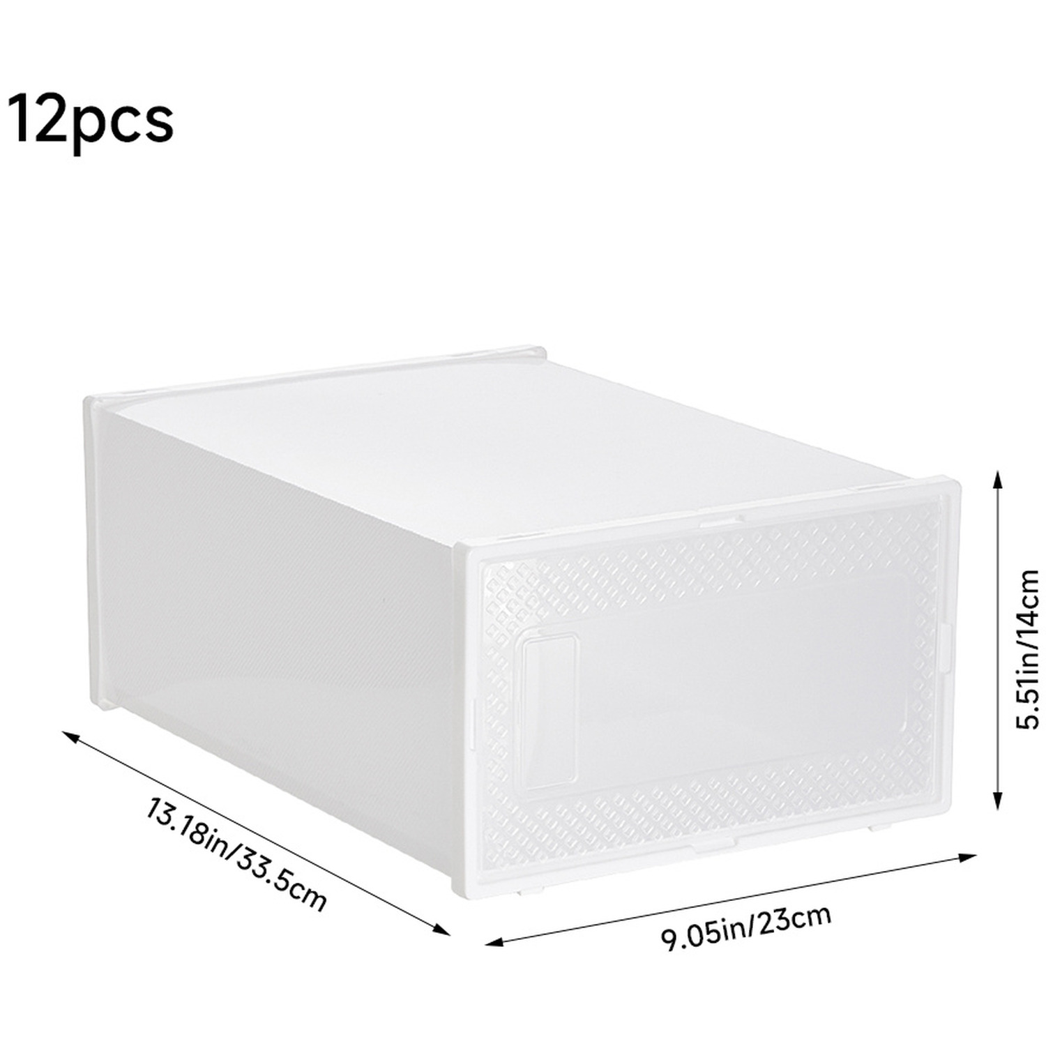 12pcs Dustproof Shoe Storage Box - White 33 5cm