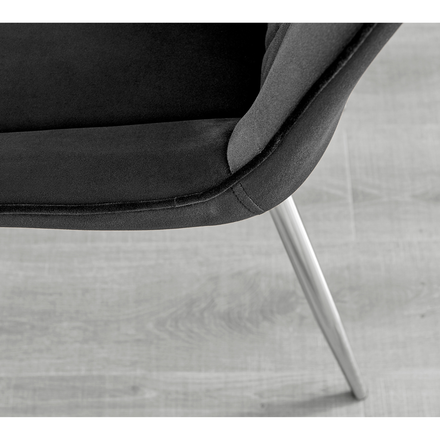 Novara 100cm Round Kitchen Dining Table And 2 Pesaro Silver Leg Chairs - Black