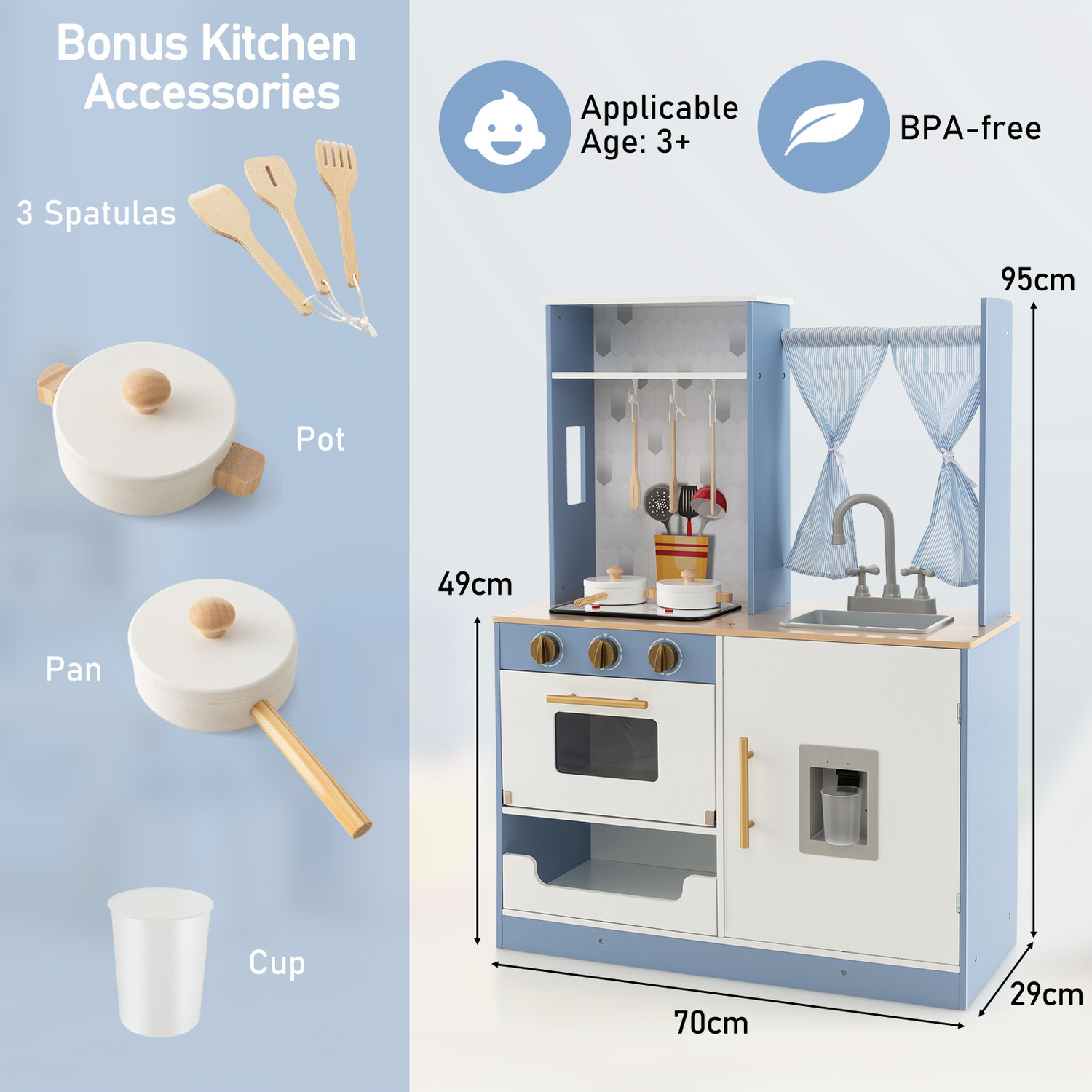Kids Play Kitchen Pretend Toy Set