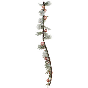 Frosted Dusky Rose Bauble Garland