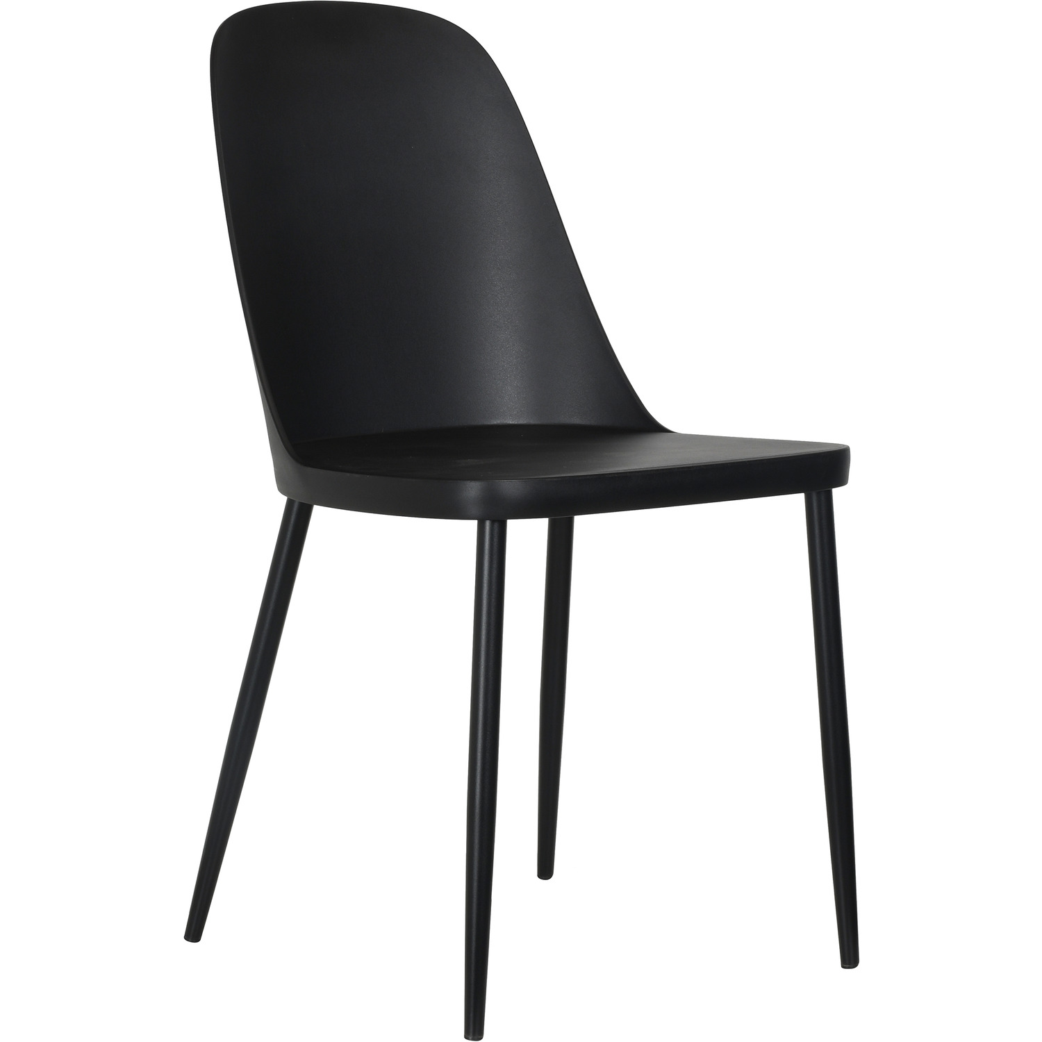 Aspen 100cm Round Dining Table With Four Plastic Duo Chair Set - Black