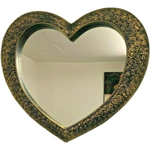 Gold Heart Shape Designer Wall Mirror