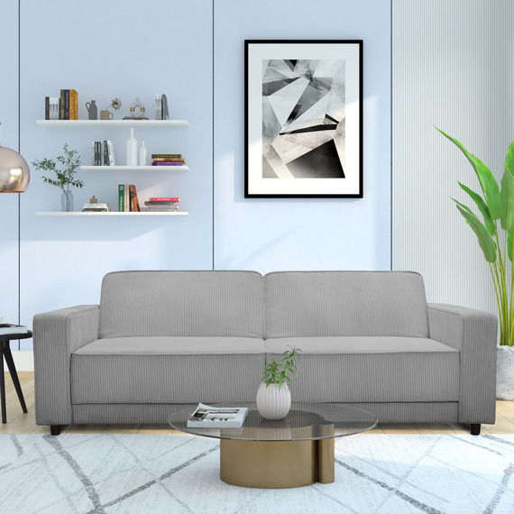 Allia 3 Seaters Sofa bed Grey Corduroy