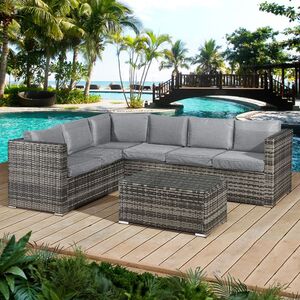 Acorn Rattan 6 Seat Corner Sofa Set