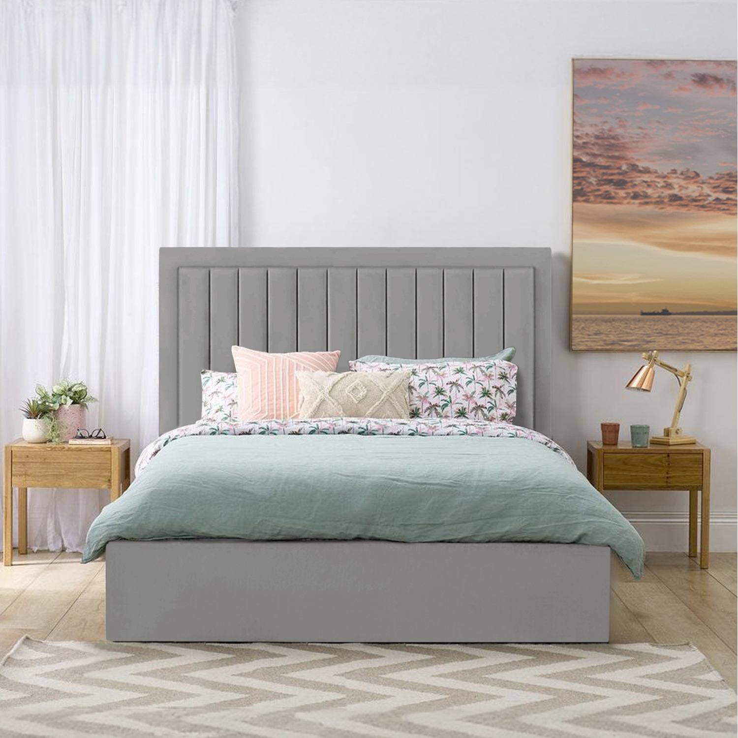 Roma Storage Bed - Grey Single