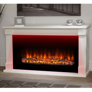 Bradbury Textured WhiteHigh Gloss Black Electric Suite