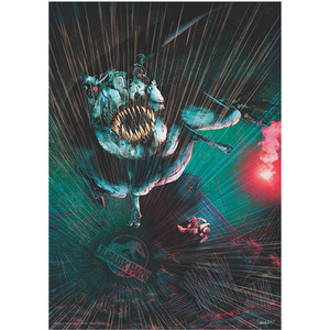 Jurassic Park T-Rex In Rain Limited Edition Art Print