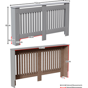 Grey / 152cm Chelsea Radiator Cover shot 8337542