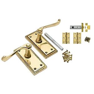 Georgian Door Handle Set Brass