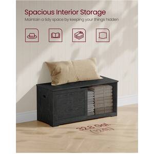 Black VASAGLE Chest, Bench, Blanket Box with 2 Safety Hinges, Shoe Bench shot 9077670