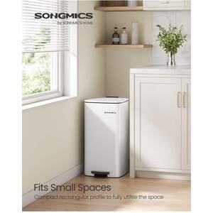 SONGMICS 30L Soft Close Steel Pedal Bin