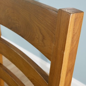 Smoked Oak / Slatted Back Pair of Holcombe Smoked Oak Dining Chairs Grey Check Fabric Seat shot 9445232