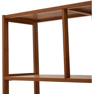 HomeScape Bookcase Solid Wood Shelf with Reinforced Support