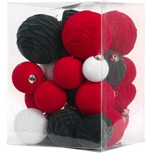 Pack of 35 Flocked Baubles