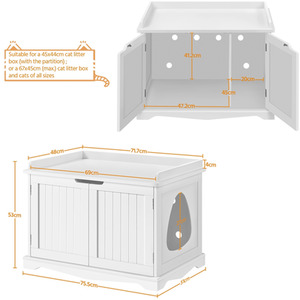 White / 75.5cm Yaheetech Indoor Pet House Litter Box  shot 10005994