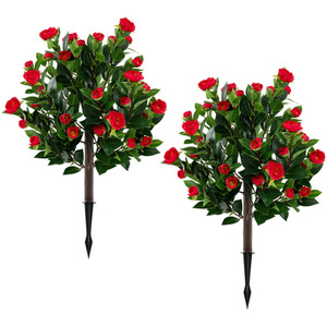Set of 2 Artificial Camellia Tree Set