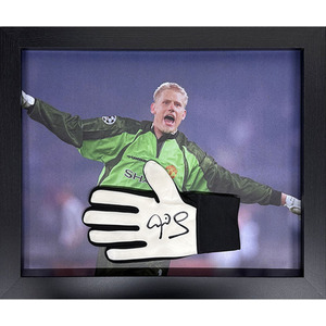 Peter Schmeichel Signed and Framed Manchester United Glove